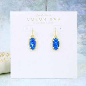 Kendra Scott Lee Royal Blue Kyocera opal Earrings Gold Plated